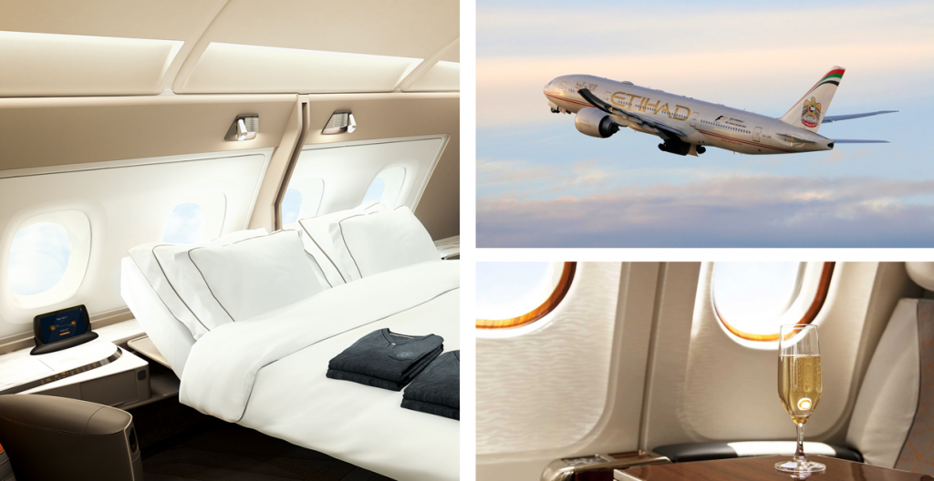 Genieten in de luxe business- of first class van Etihad Airways!