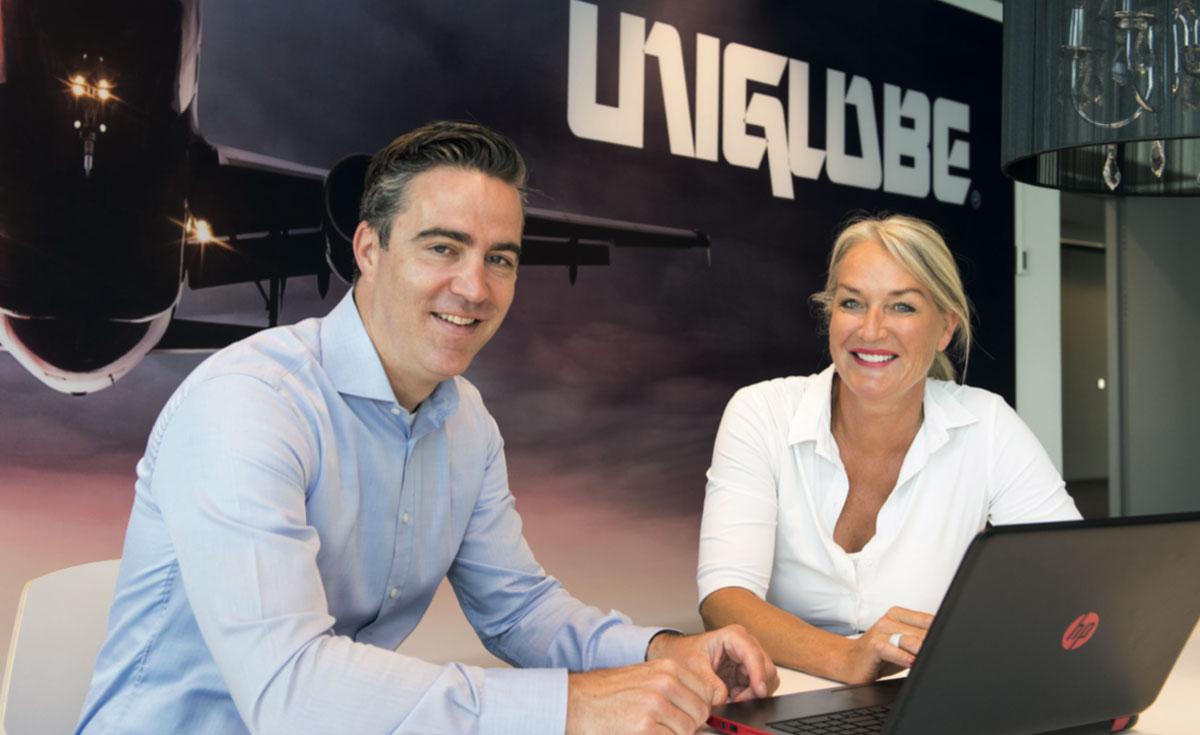 Rob Jansen & Anita van Maanen van UNIGLOBE Alliance Travel